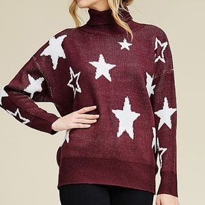 Anabelle Plum Star Sweater NWOT L/XL